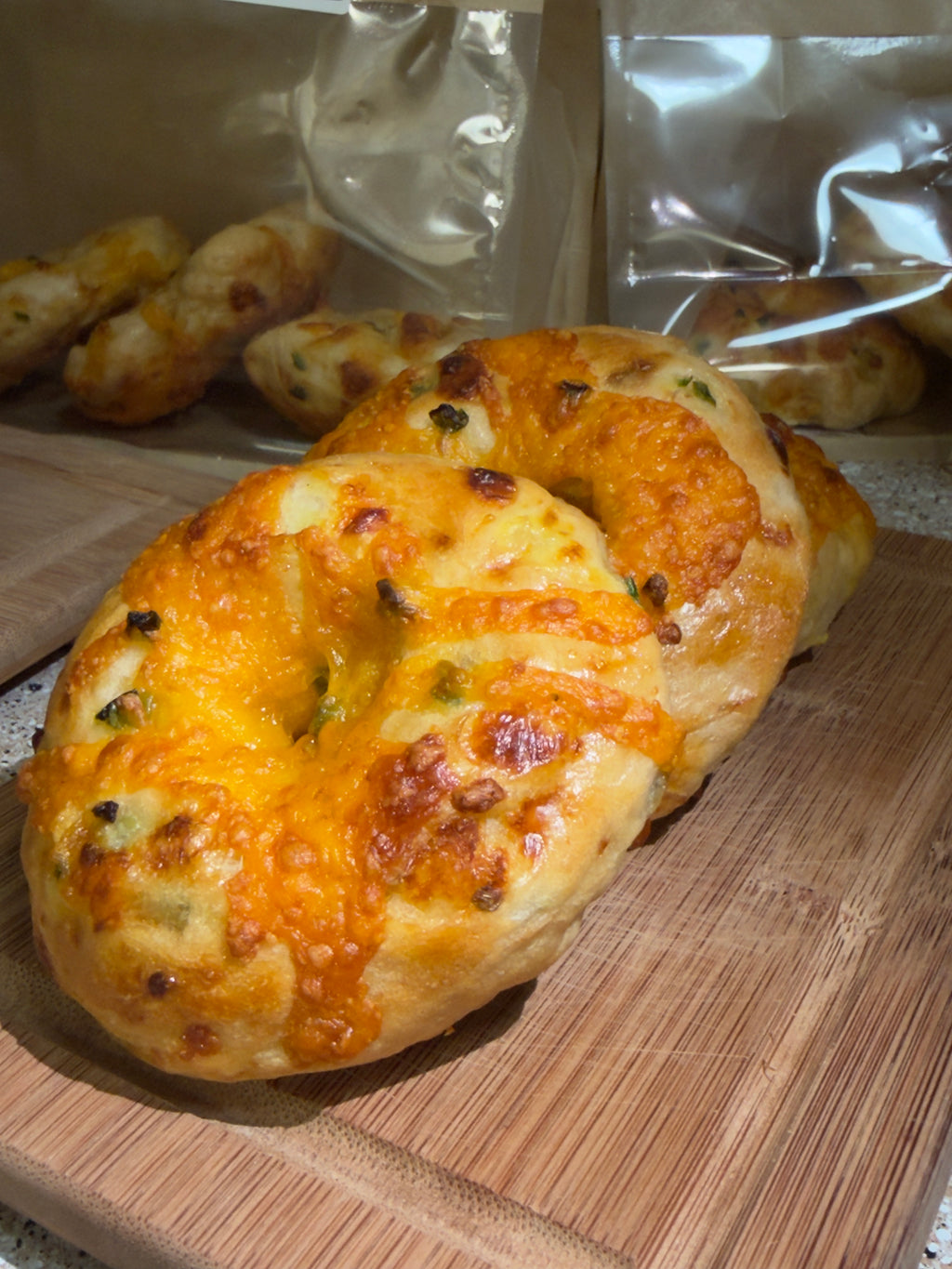 Sourdough Jalapeño Cheddar Bagels