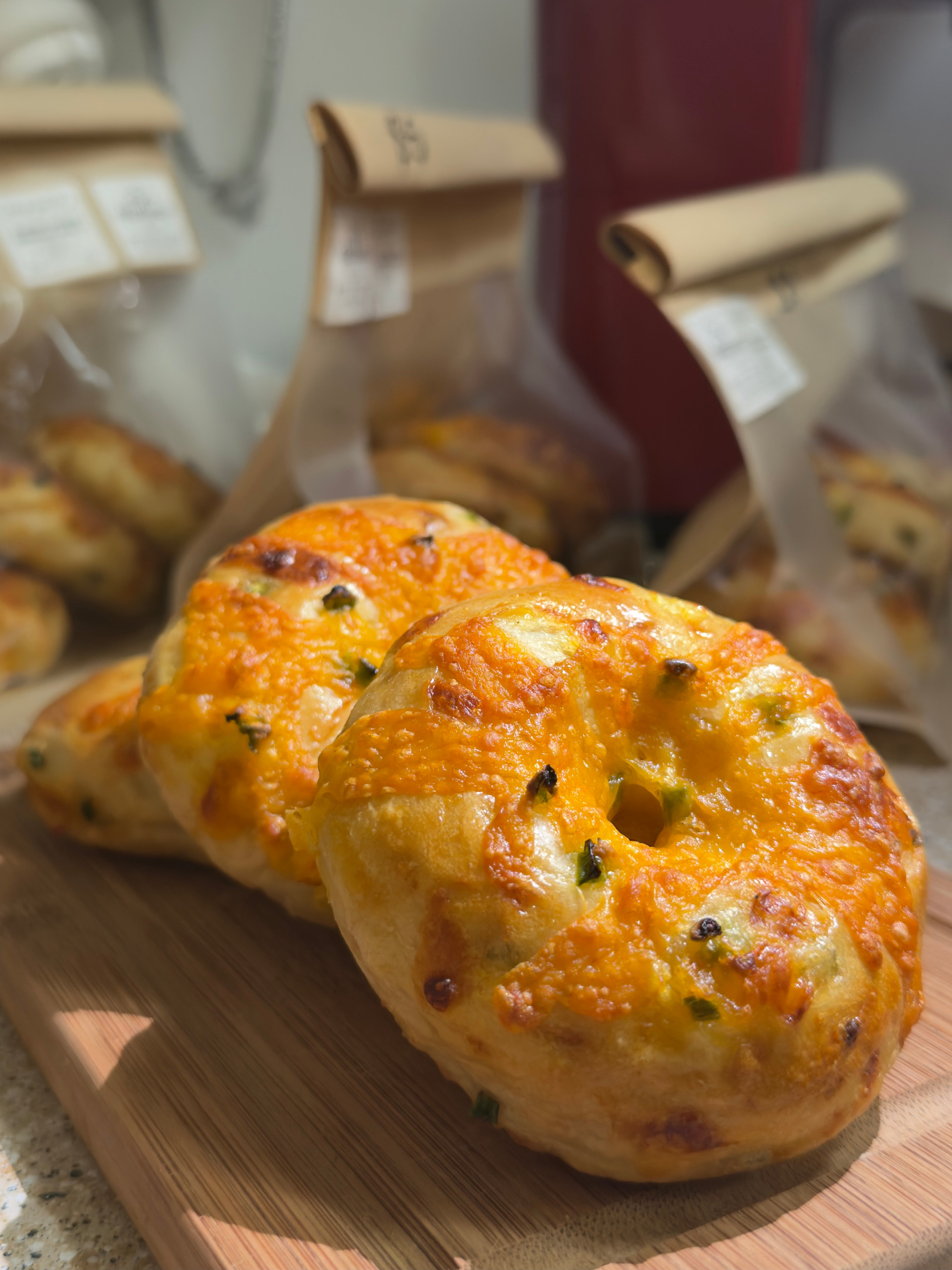Sourdough Jalapeño Cheddar Bagels